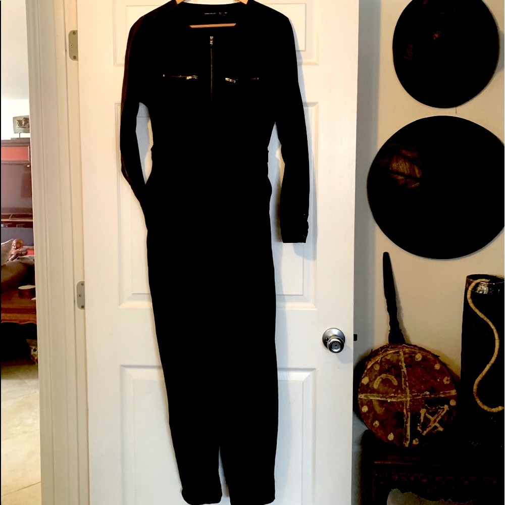 Karen Millen US 10 black sand washed denim.